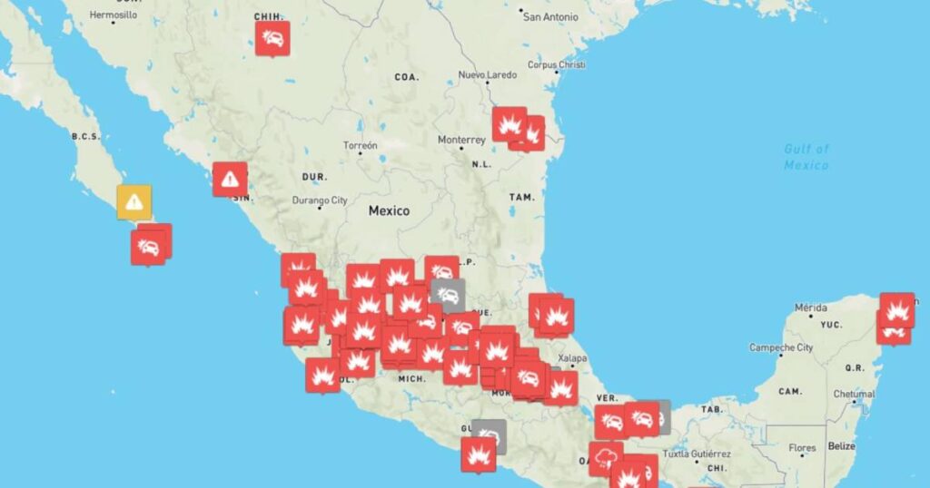 Mapa en línea alerta sobre bloqueos tras los hechos en Jalisco