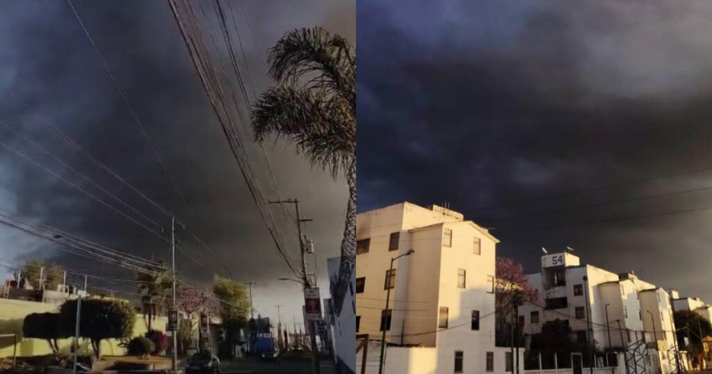 Incendio en recicladora de San Francisco Ocotlán genera columna de humo